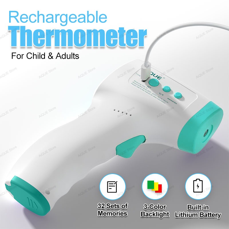 Digital Thermometer Infrared - AiQUE Wiederaufladbares Digital ℃ ℉ Thermometer