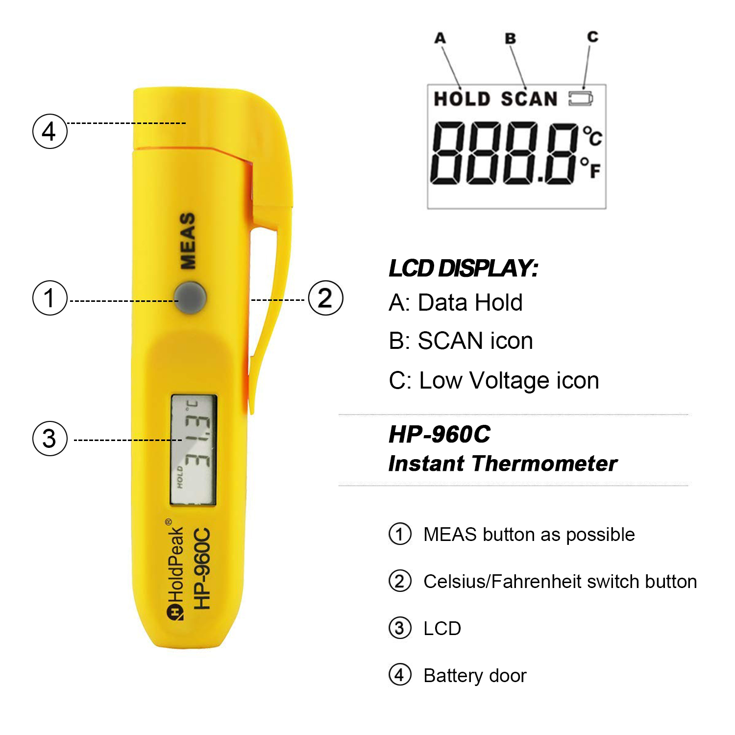 HP-960C Mini Taschen-Infrarot- – Digital Thermometer Infrared Bewertung und Preis